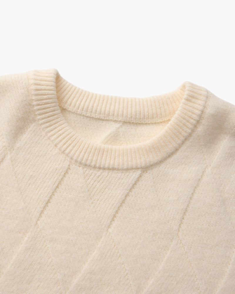 Diamond Knit Crewneck Sweater
